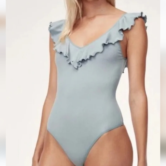 Wilfred Tops - Aritzia Wilfred Danette Bodysuit Blue Size Small
